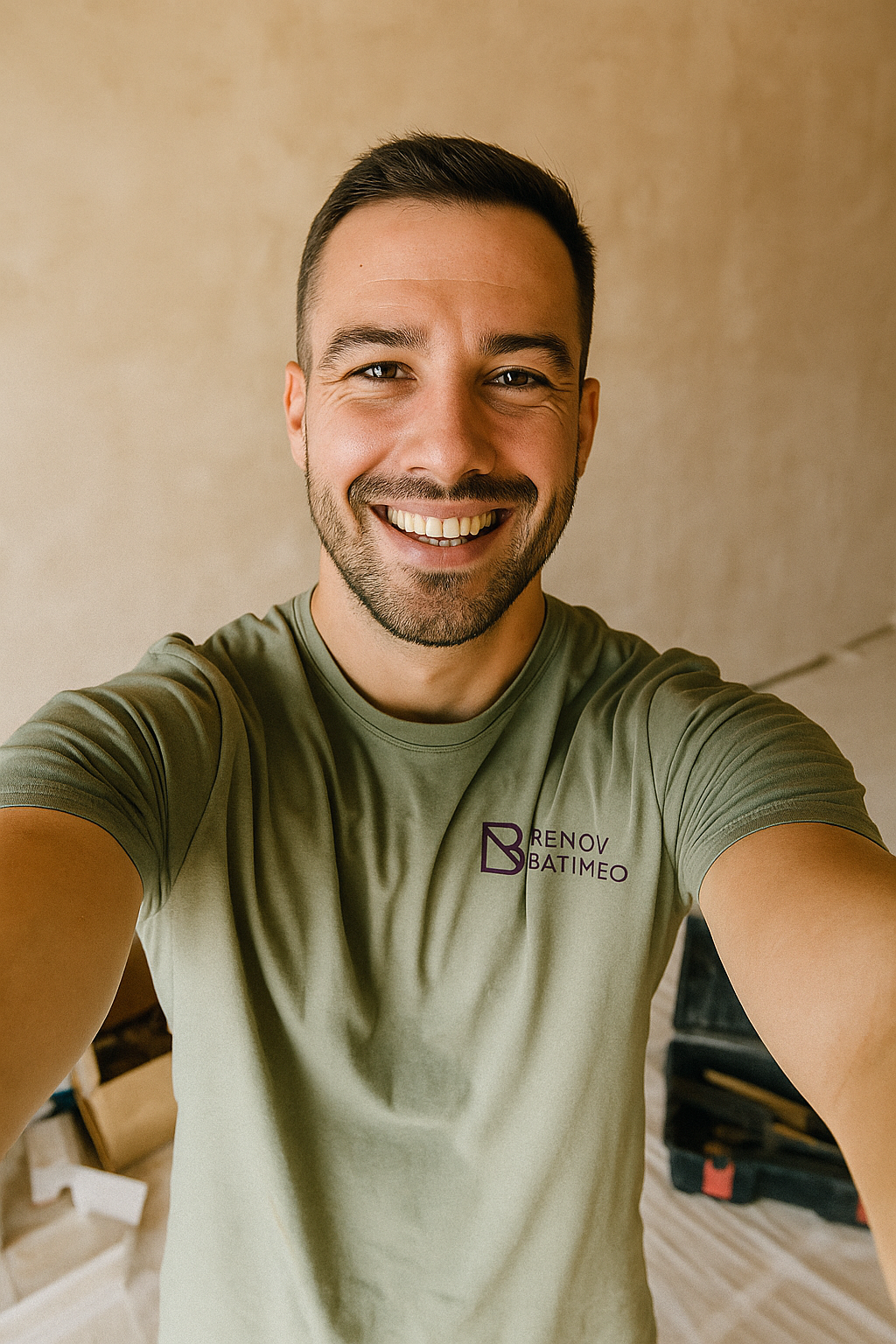 Équipe de rénovation souriante